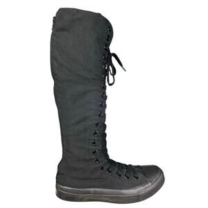 Vintage Converse Unisex Black Tall Back Zip Sneaker Size M 5 W 7